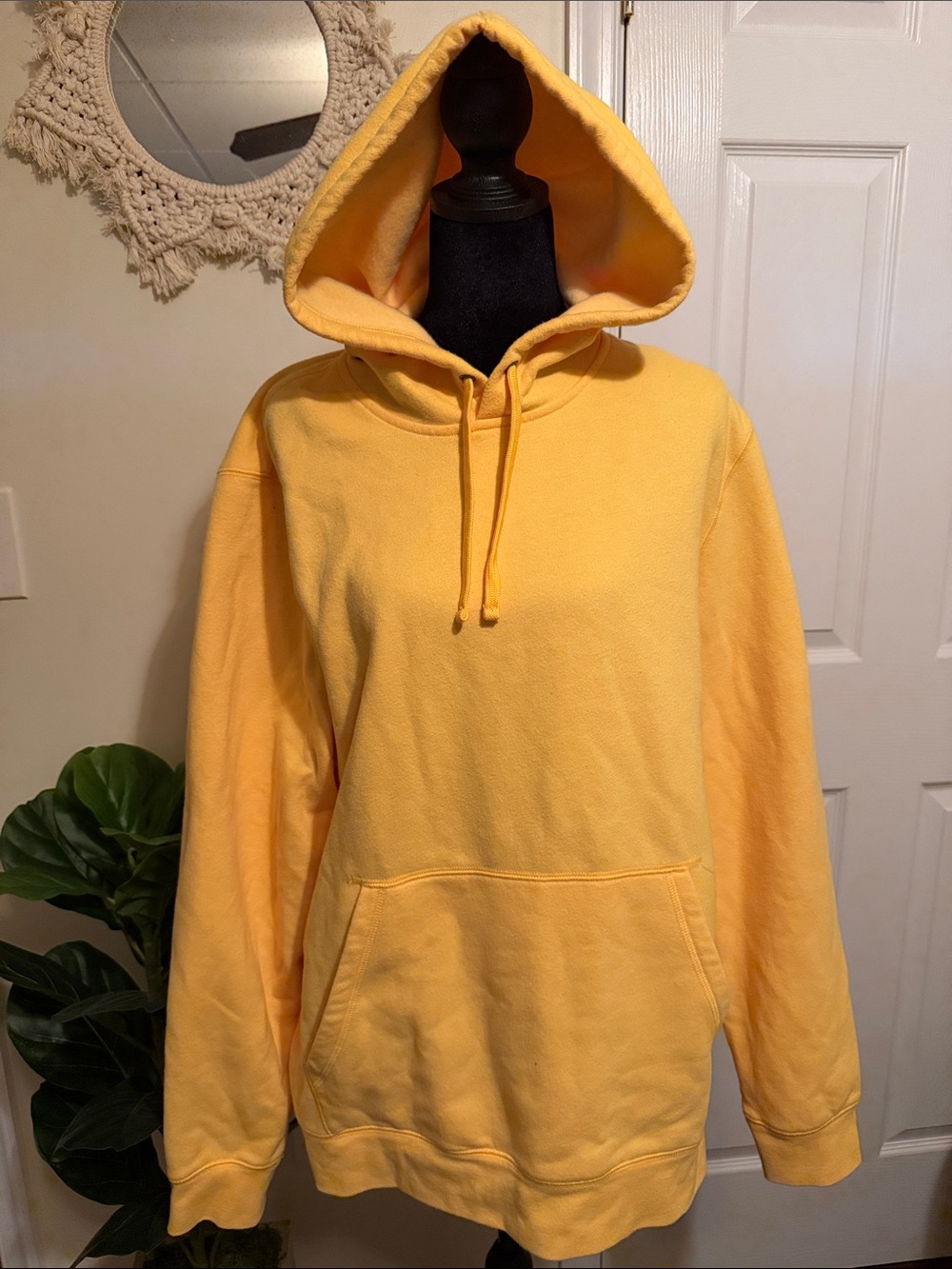 tek gear Yellow Pullover Hoodie with Kangaroo Pocket